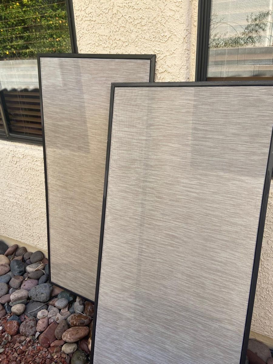 Freshly cleaned window screens
